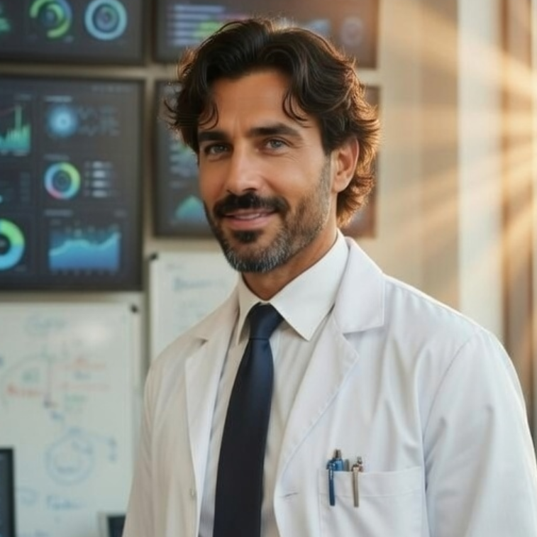 Cybersecurity Architect working in a digital security research environment with infrastructure monitoring dashboards